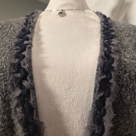 Banana Republic Gray Tulle Whimsigoth Cottagecore Horror Protag Babydoll Cardi M - Picture 6 of 13